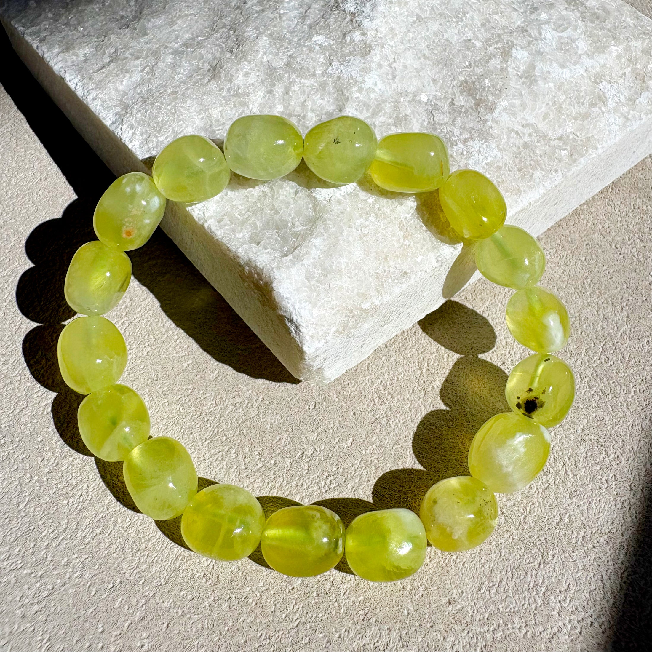 Prehnite from Australia Tumbled Bracelet