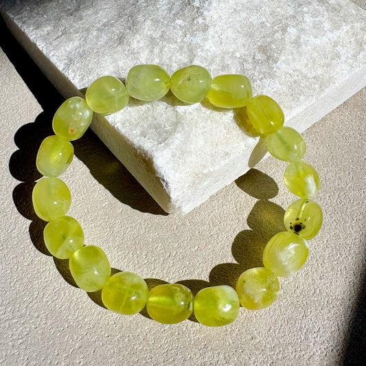 Prehnite from Australia Tumbled Bracelet